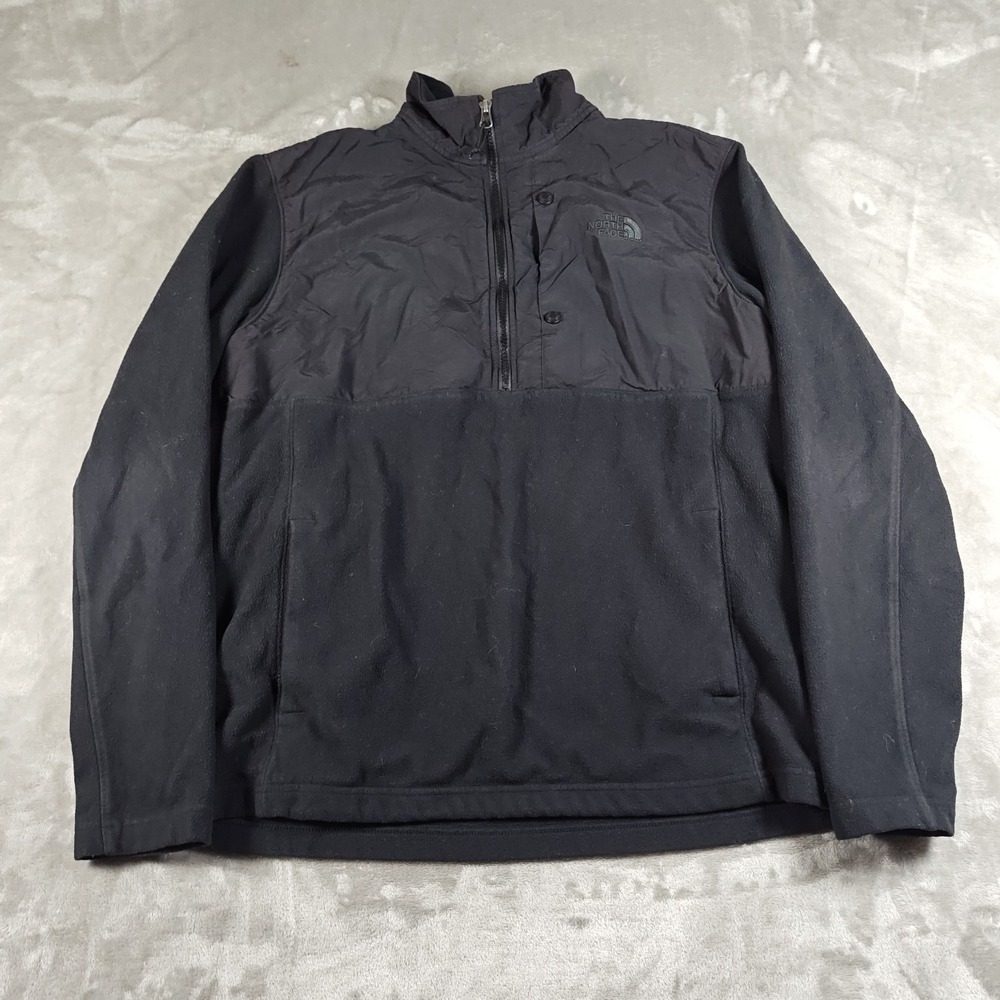 The North Face Sweatshirt Mens Large Fleece Pullover Quarter Zip Nylon Outdoor